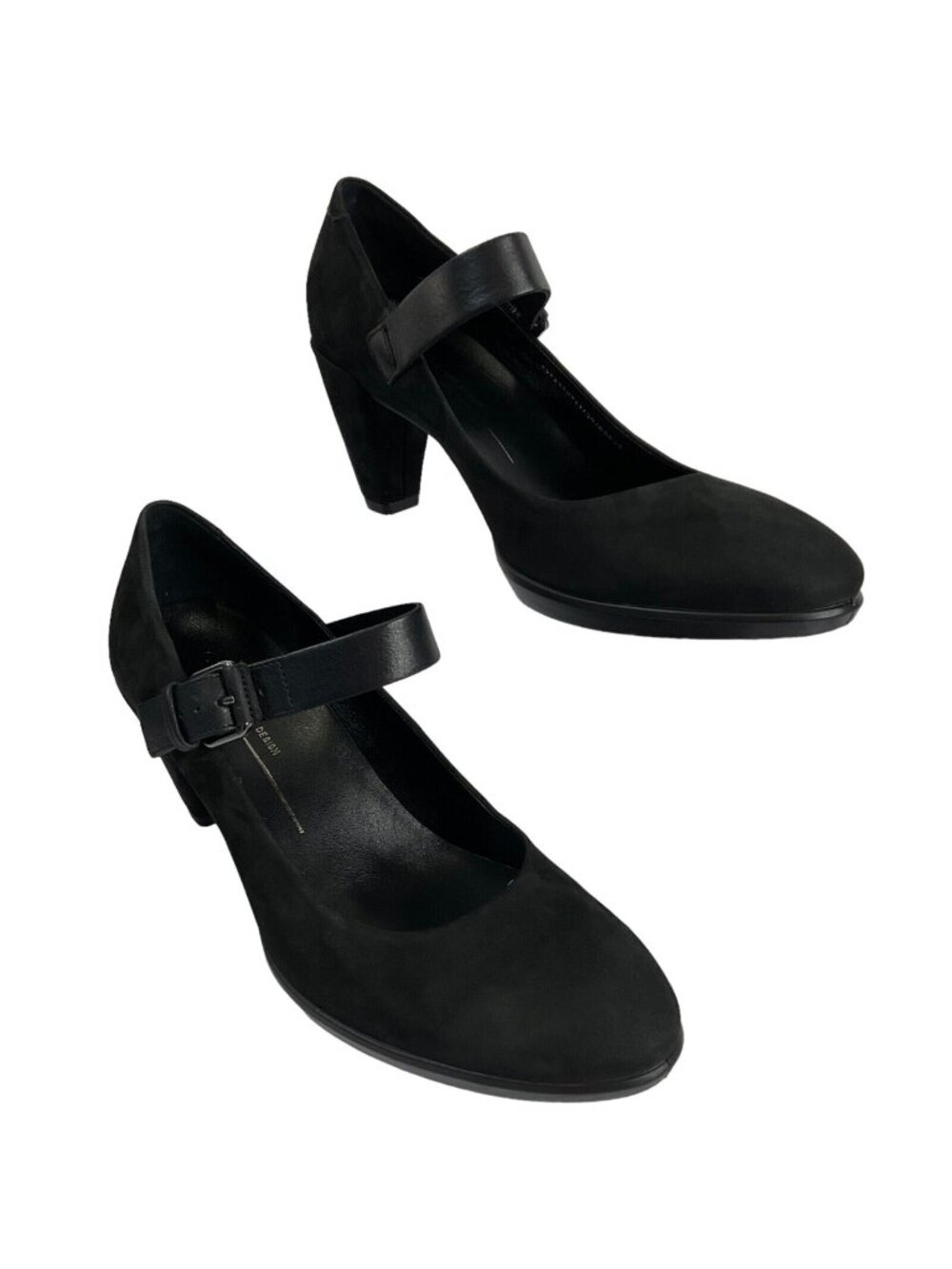 Ecco Shoes Womens Sz 40 US 9-9.5 Shape 55 Plateau Blk Leather Mary Jane $180 Nib
